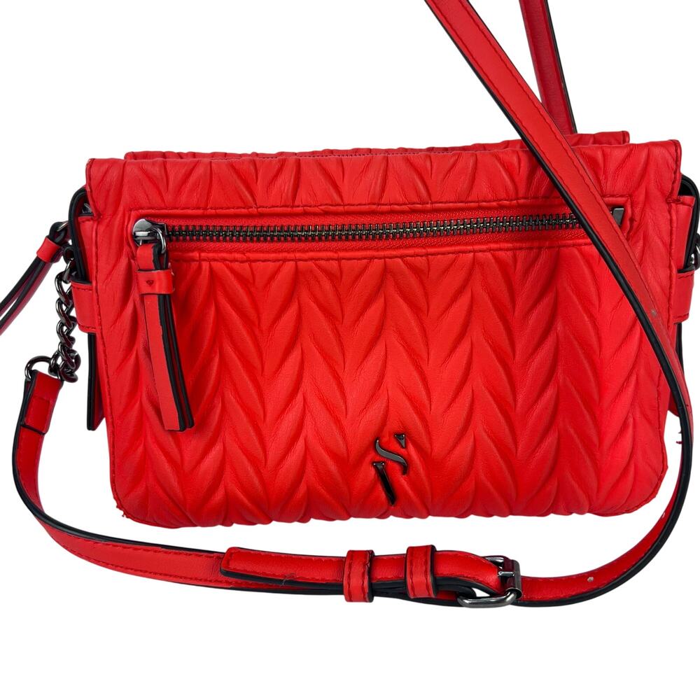 Simply Vera Vera Wang Sintra Ruched Orange Hibiscus Adjustable Crossbody Bag